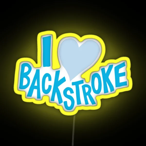I Heart Backstroke Swimming RGB Neon Sign