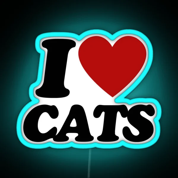 I Heart Cats RGB Neon Sign