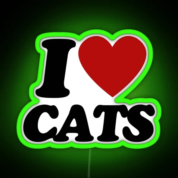 I Heart Cats RGB Neon Sign
