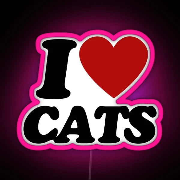 I Heart Cats RGB Neon Sign