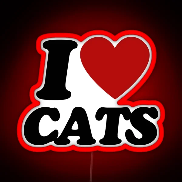 I Heart Cats RGB Neon Sign
