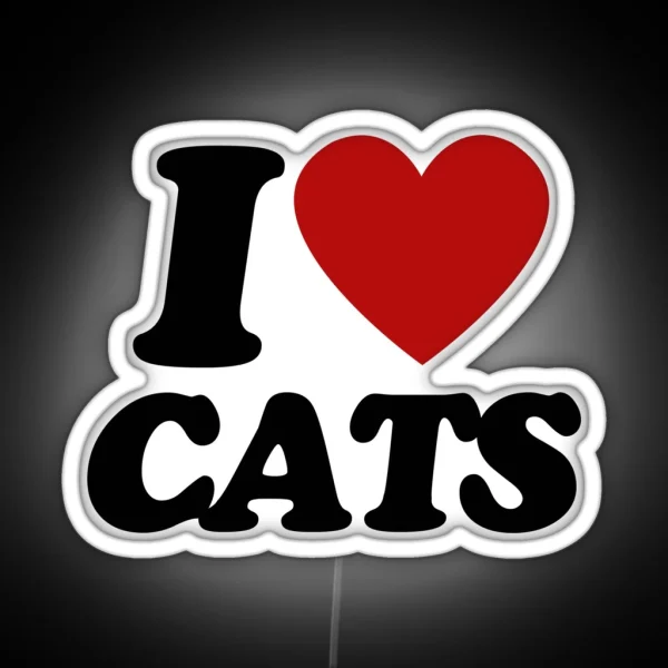 I Heart Cats RGB Neon Sign
