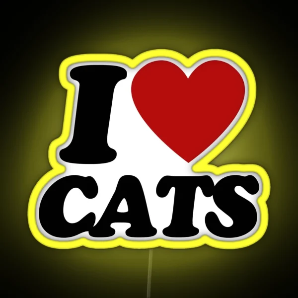 I Heart Cats RGB Neon Sign