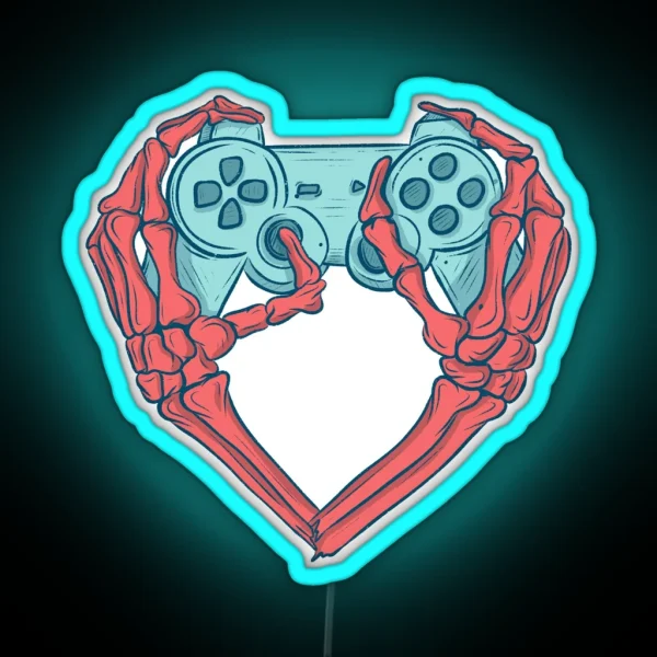 I Heart Video Games RGB Neon Sign