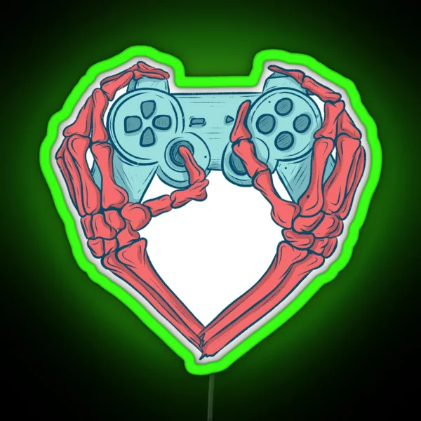 I Heart Video Games RGB Neon Sign