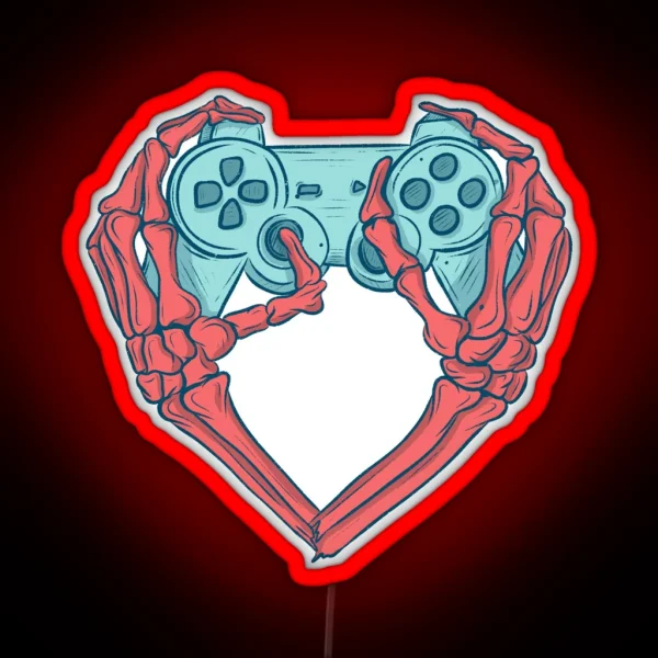 I Heart Video Games RGB Neon Sign