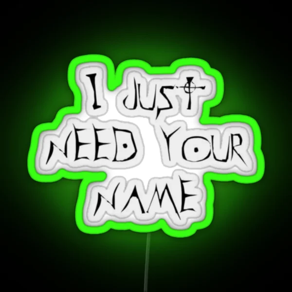 I Just Need Your Name RGB Neon Sign