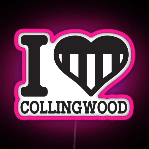 I Love Collingwood Apparels Merchandise S Leggings Skirt Mask Apron Eco Bag RGB Neon Sign