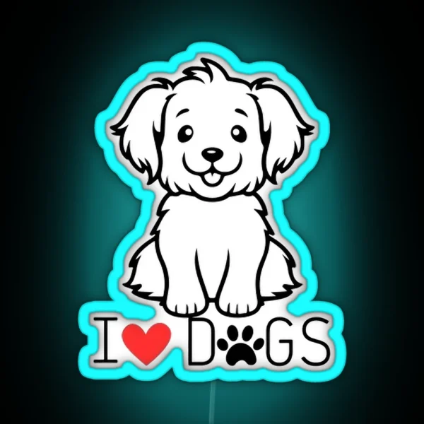 I Love Dogs RGB Neon Sign