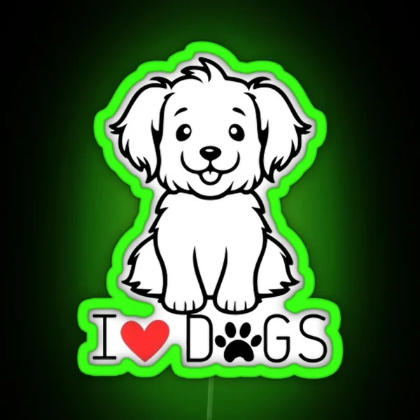 I Love Dogs RGB Neon Sign
