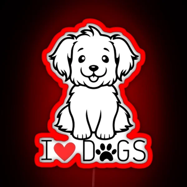 I Love Dogs RGB Neon Sign