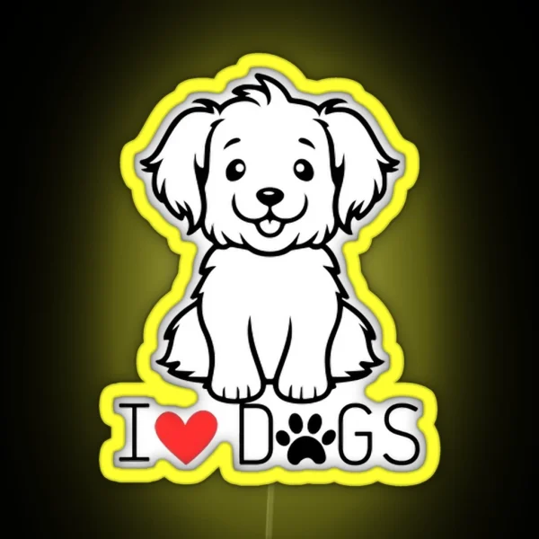 I Love Dogs RGB Neon Sign