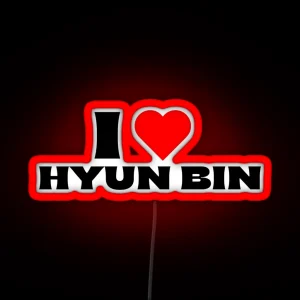 I Love Hyun Bin Black Fonts RGB Neon Sign