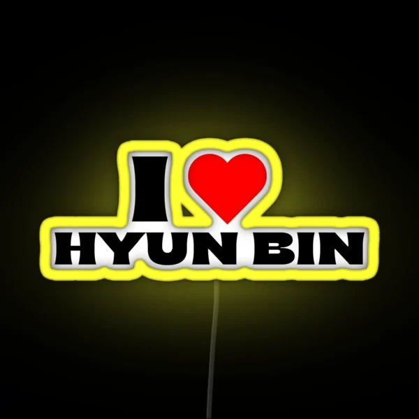 I Love Hyun Bin Black Fonts RGB Neon Sign