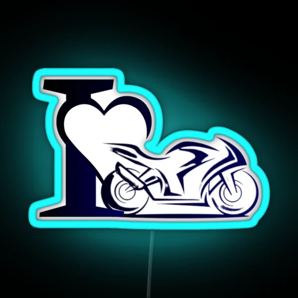 I Love Motocycle RGB Neon Sign