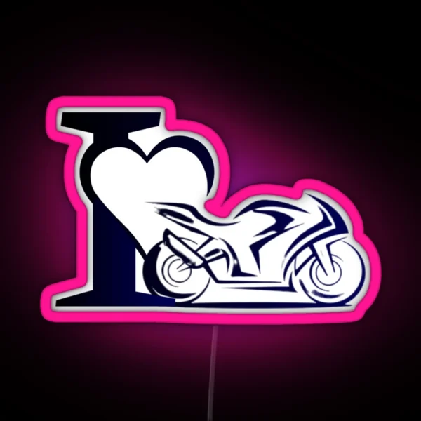 I Love Motocycle RGB Neon Sign