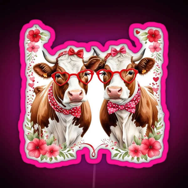 I Love My Cow Valentine S Day Gift For Cow Lovers RGB Neon Sign