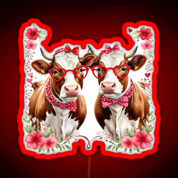 I Love My Cow Valentine S Day Gift For Cow Lovers RGB Neon Sign
