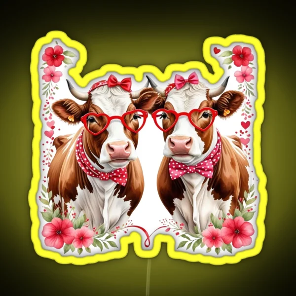 I Love My Cow Valentine S Day Gift For Cow Lovers RGB Neon Sign