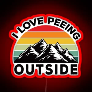 I Love Peeing Outside Funny Camper Retro Vintage Gift RGB Neon Sign