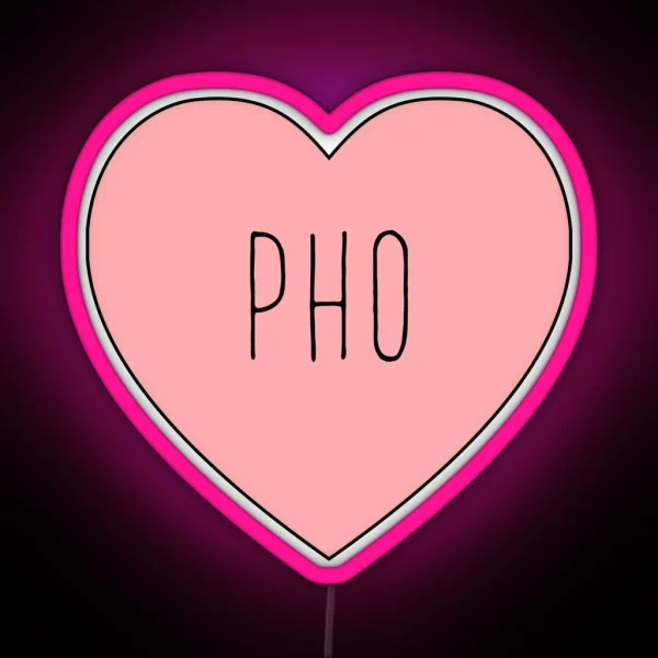 I Love Pho Heart RGB Neon Sign