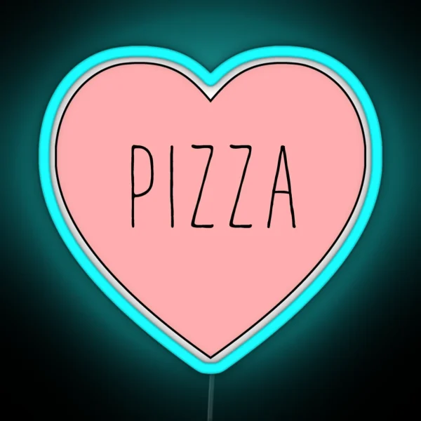 I Love Pizza Heart RGB Neon Sign