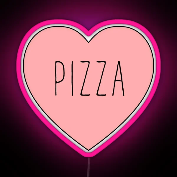 I Love Pizza Heart RGB Neon Sign