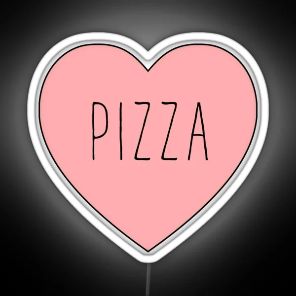 I Love Pizza Heart RGB Neon Sign