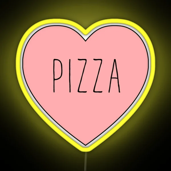 I Love Pizza Heart RGB Neon Sign