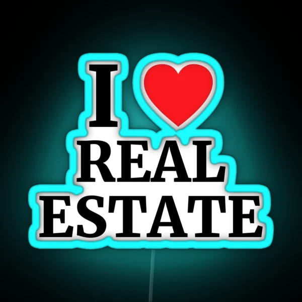 I Love Real Estate Heart RGB Neon Sign