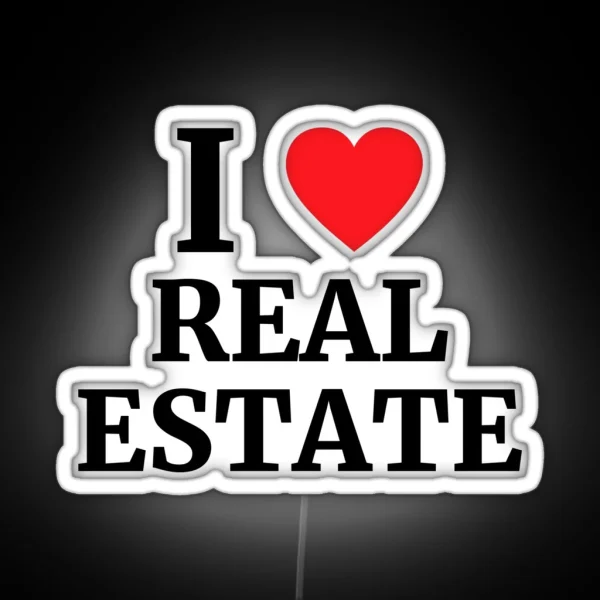 I Love Real Estate Heart RGB Neon Sign