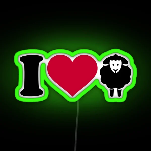 I Love Sheeps RGB Neon Sign