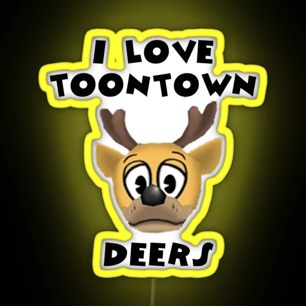 I Love Toontown Deers RGB Neon Sign