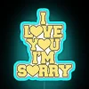 I Love You I M Sorry Yellow Heart Varsity Block Text RGB Neon Sign - Image 3