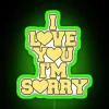 I Love You I M Sorry Yellow Heart Varsity Block Text RGB Neon Sign - Image 4
