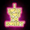 I Love You I M Sorry Yellow Heart Varsity Block Text RGB Neon Sign - Image 6