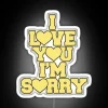 I Love You I M Sorry Yellow Heart Varsity Block Text RGB Neon Sign - Image 5