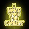 I Love You I M Sorry Yellow Heart Varsity Block Text RGB Neon Sign