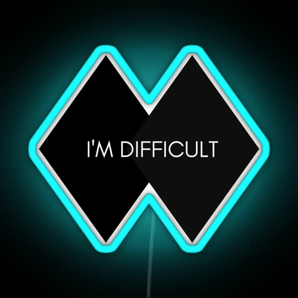 I M Difficult Double Black Diamond Skiing Led RGB Neon Sign