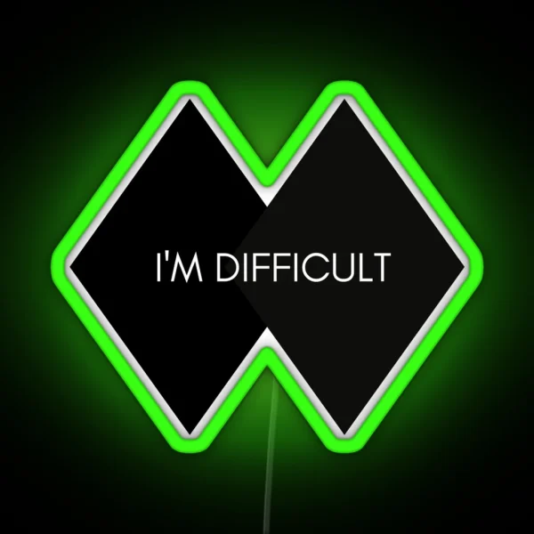 I M Difficult Double Black Diamond Skiing Led RGB Neon Sign