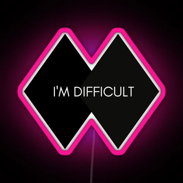I M Difficult Double Black Diamond Skiing Led RGB Neon Sign
