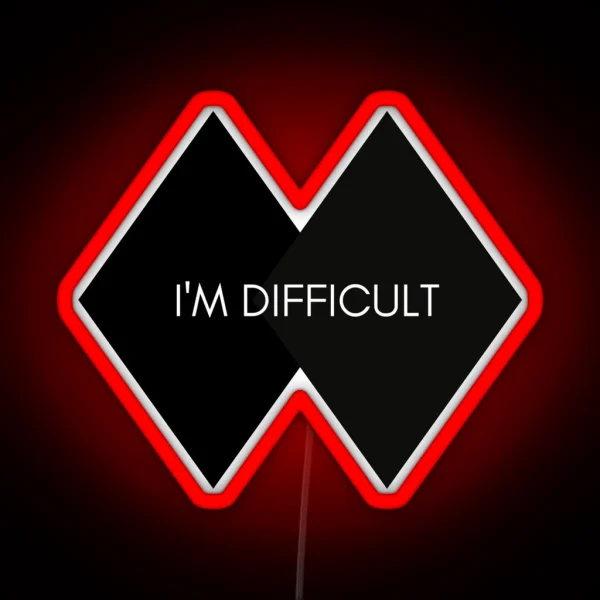 I M Difficult Double Black Diamond Skiing Led RGB Neon Sign