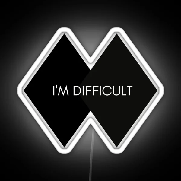 I M Difficult Double Black Diamond Skiing Led RGB Neon Sign