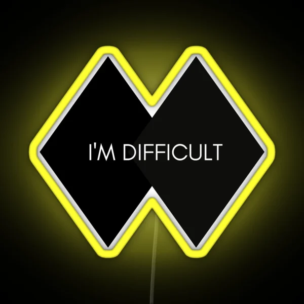 I M Difficult Double Black Diamond Skiing Led RGB Neon Sign