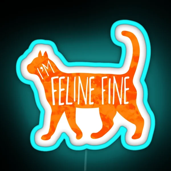 I M FELINE Fine Cat Pun RGB Neon Sign