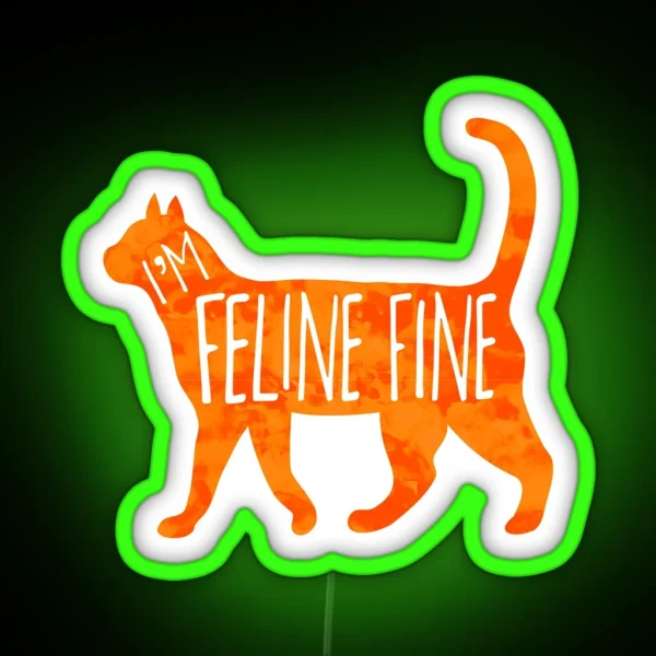I M FELINE Fine Cat Pun RGB Neon Sign