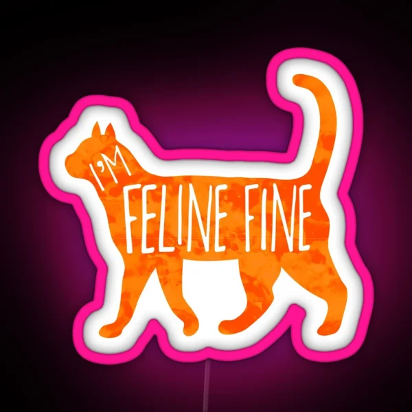 I M FELINE Fine Cat Pun RGB Neon Sign