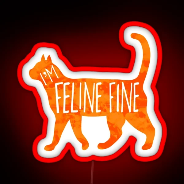 I M FELINE Fine Cat Pun RGB Neon Sign