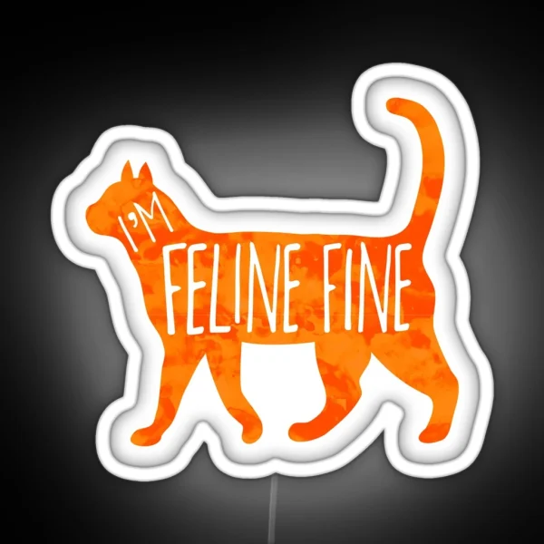 I M FELINE Fine Cat Pun RGB Neon Sign