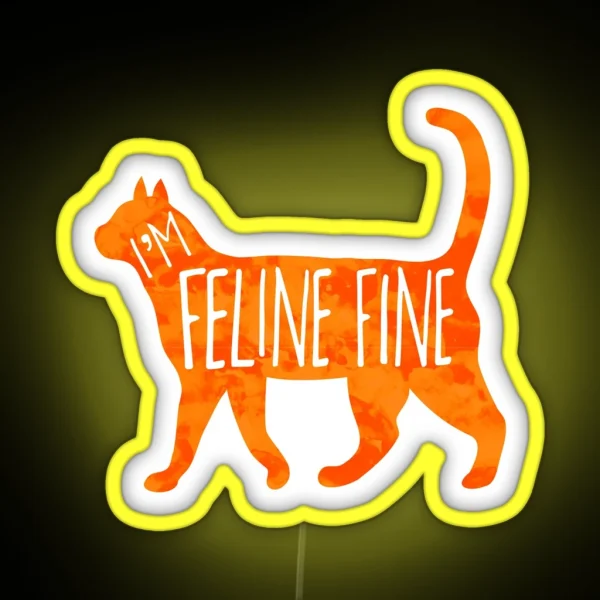 I M FELINE Fine Cat Pun RGB Neon Sign